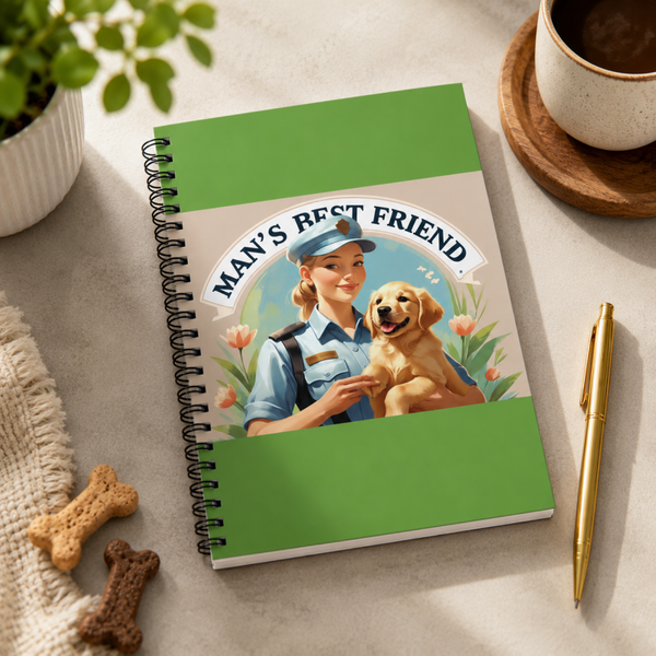 Man's Best Friend Spiral Notebook – Dog Lover Journal & Writing Companion