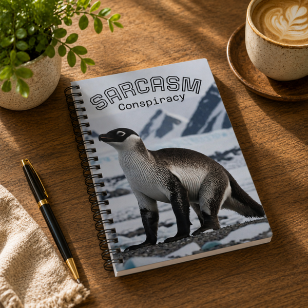 Sarcasm Conspiracy Spiral Notebook – Funny Penguin , Plans & Creative Ideas