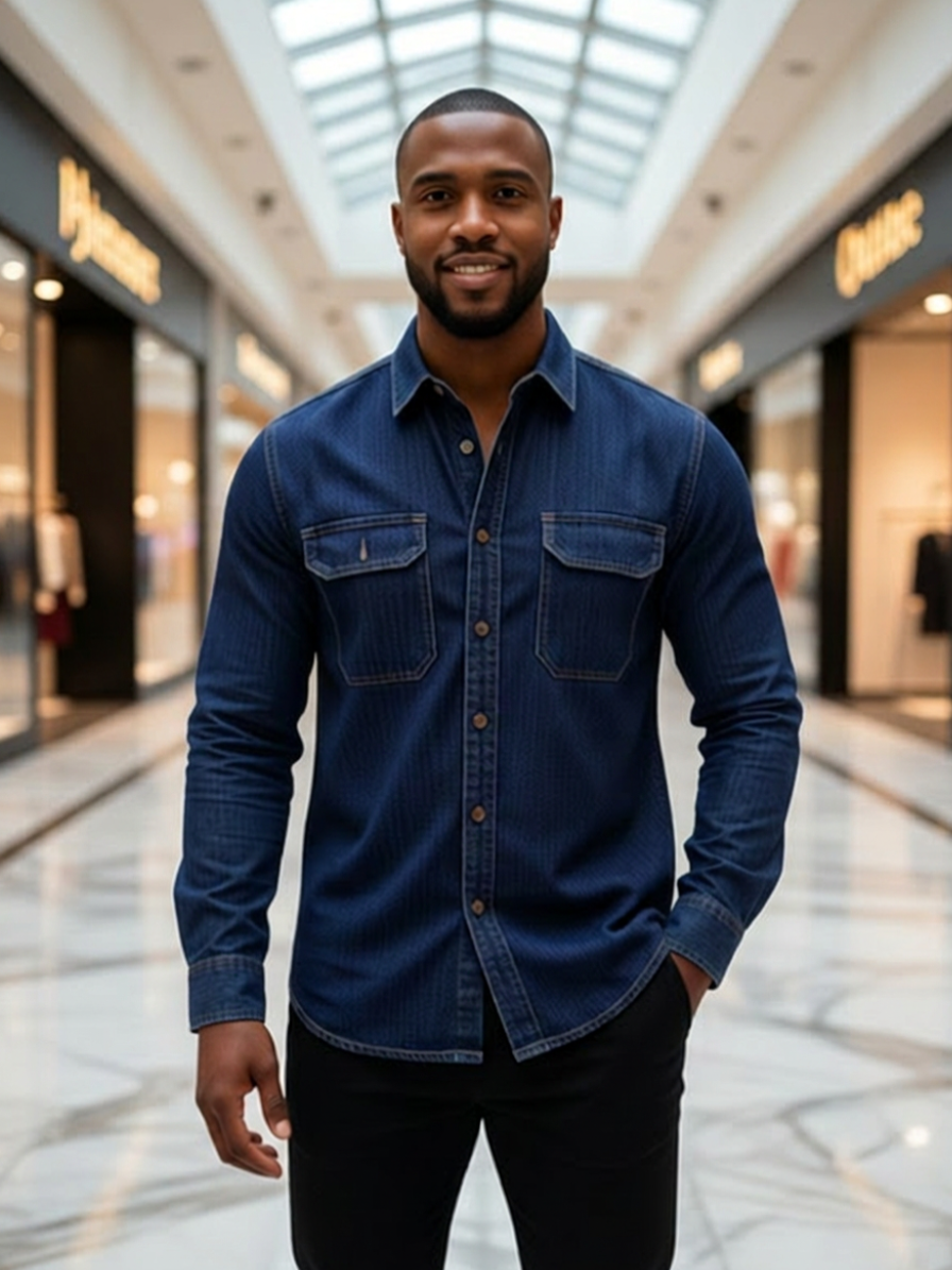 Heritage Wash Denim Button-Up Shirt