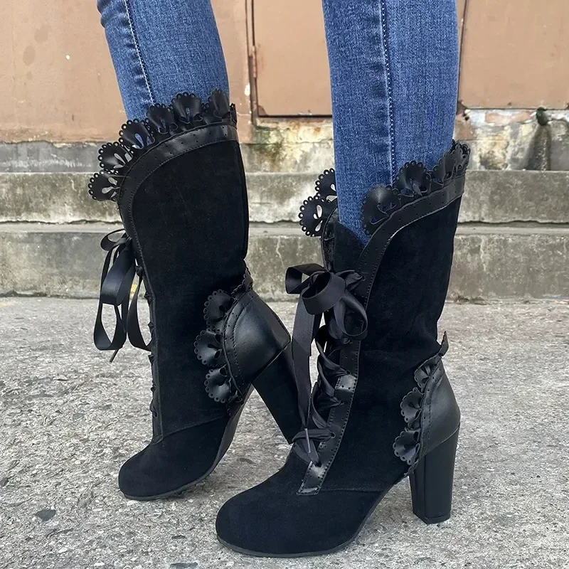 Romance Lace-Up Victorian Boots