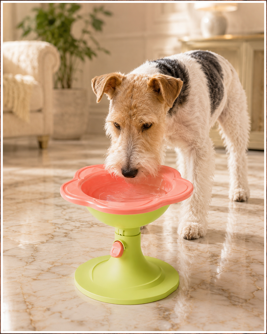 🌸 Blossom Lift™ Adjustable Elevated Pet Bowl