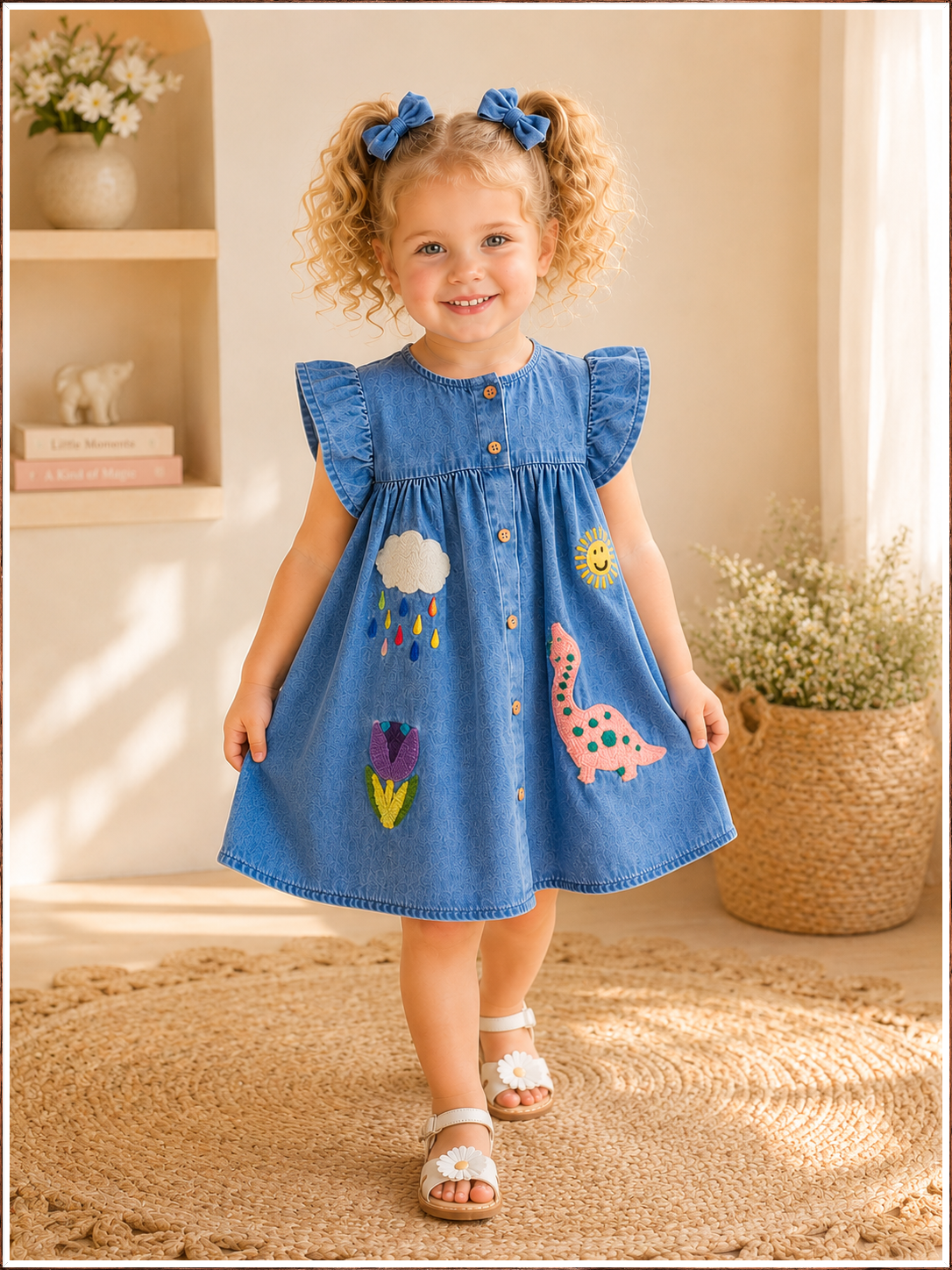Daisy Dreams™ Embroidered Denim Adventure Dress
