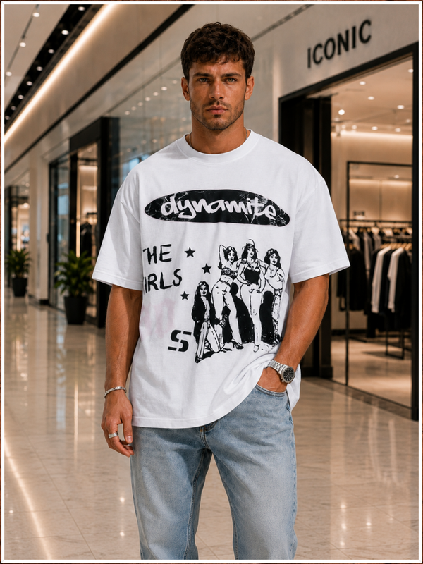 Dynamic Hot Girls Oversized Graphic T-Shirt