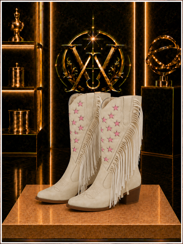 Starlight Rodeo Cream Fringe Western Boots