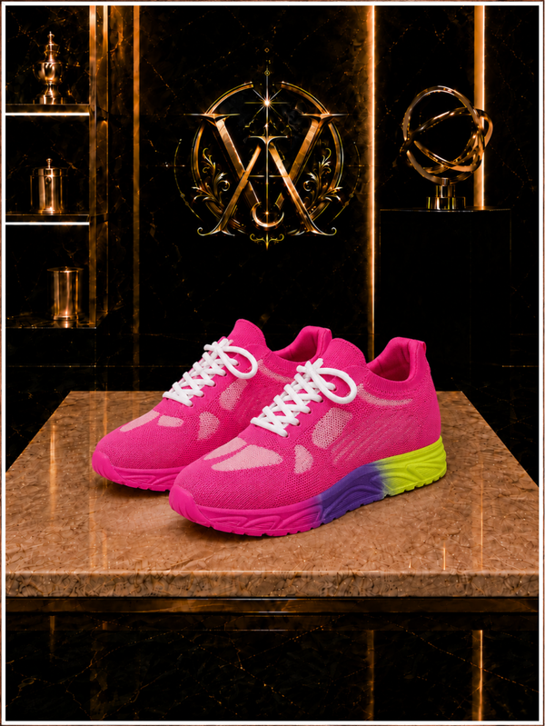 Vibrant Motion Pink Knit Sneakers