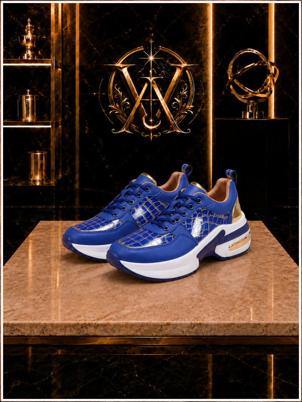 Golden Luxe Croc-Texture Platform
