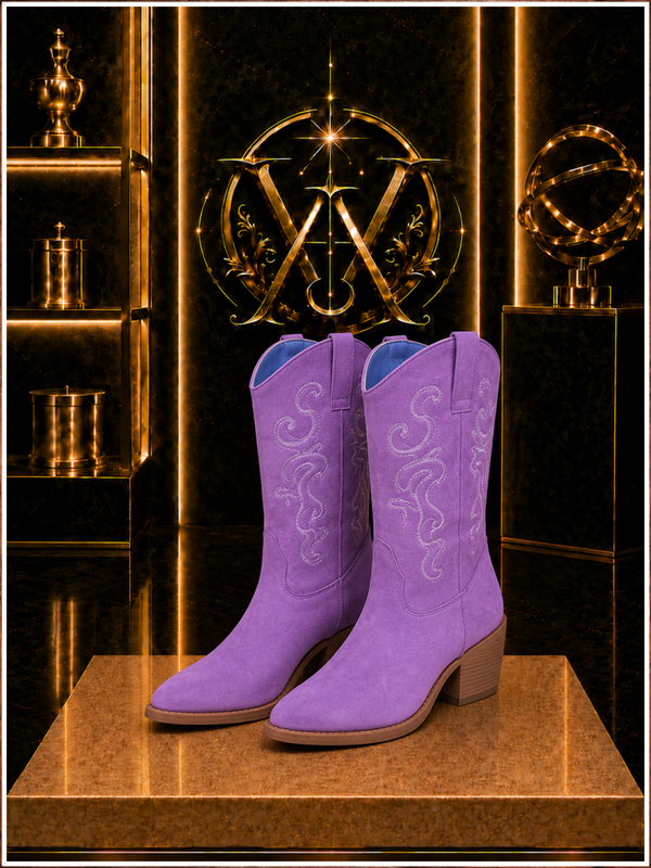 Violet Rodeo Embroidered Western Boots
