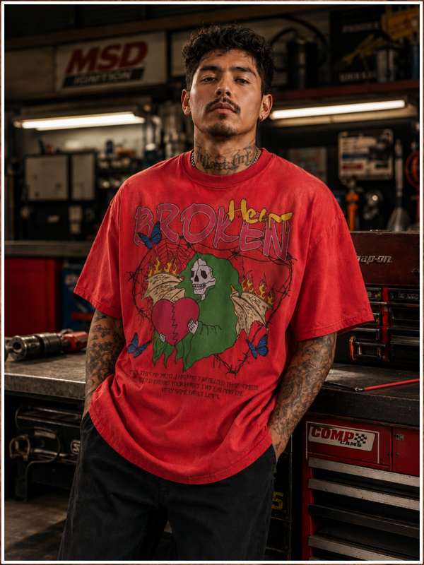 Broken Heart Graphic Short Sleeve T-Shirt