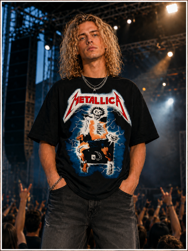 Metallica Graphic Round Neck T-Shirt Rock Star