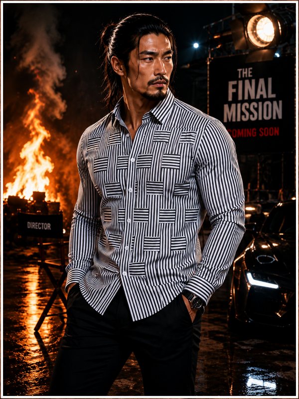 Midnight Premiere Striped Button-Up Shirt