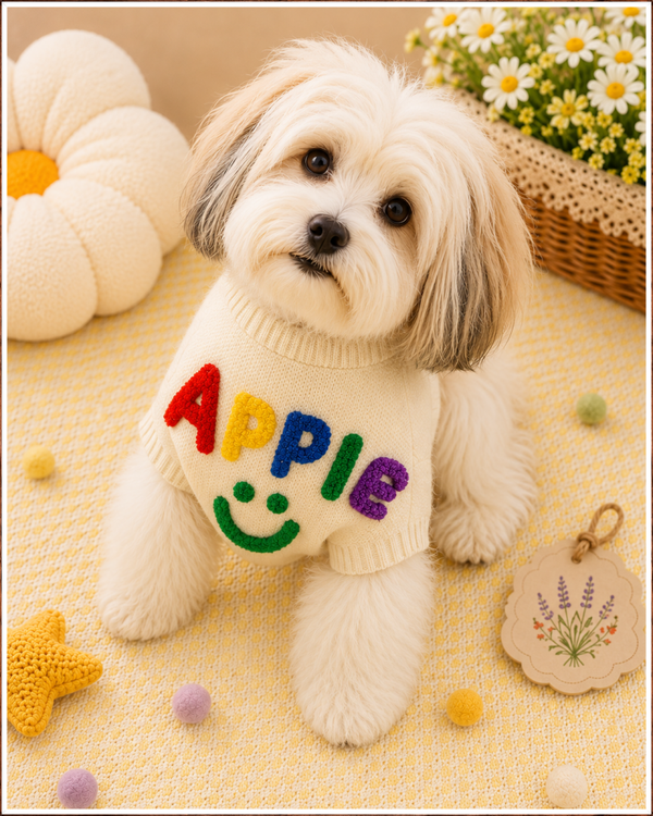 Apple Smiles Cozy Pet Sweater Adorable