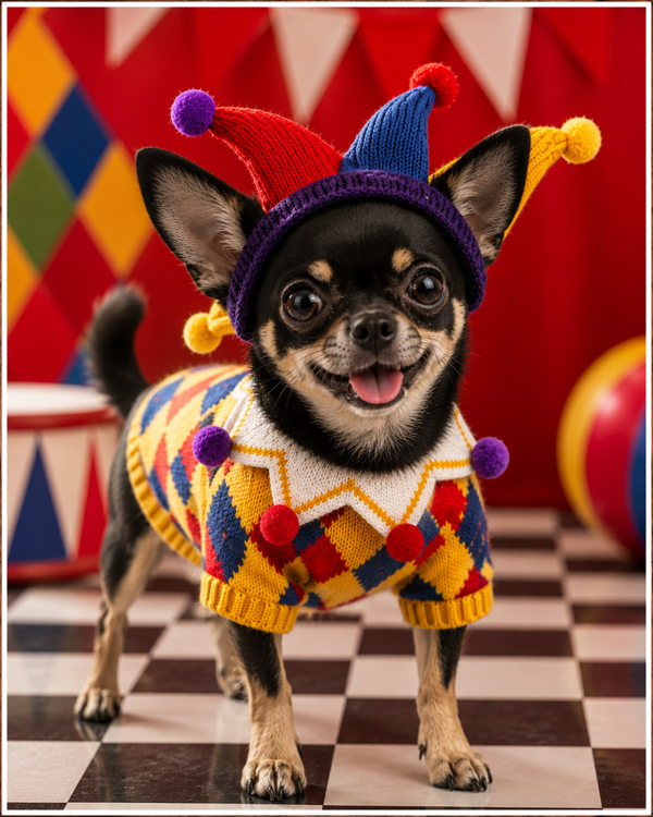 Carnival Cutie Ribbed Knit Pet Sweater
