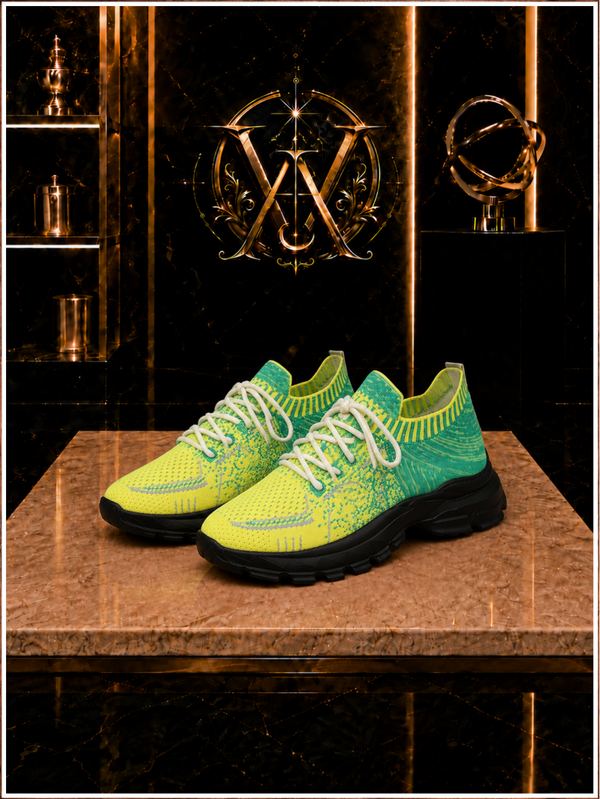 Fresh Step Lime & Green Knit Sneakers Chic