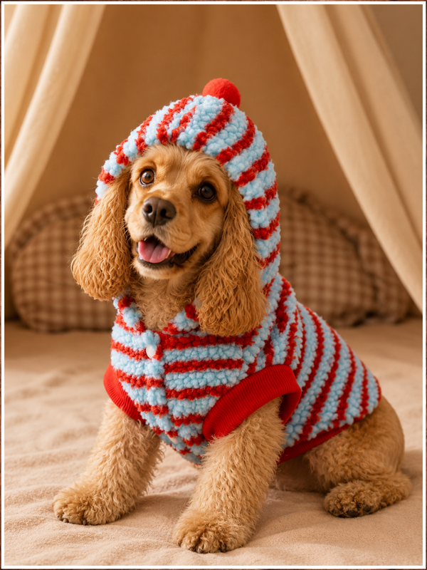 Snuggle Stripe™ Plush Pet Sweater Cute