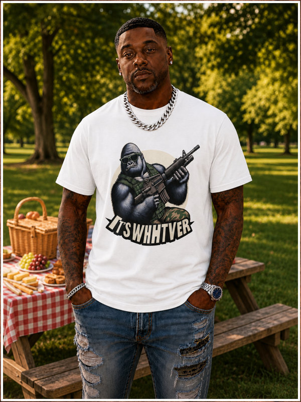 Gorilla Army T‑Shirt – 'It's Whhtver' Combat Graphic Tee