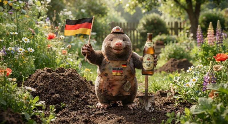 Maulwurf mit Bier