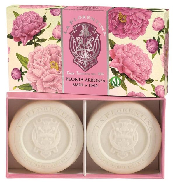 Ronde zeep set 2x115gr Peony Arborea 63FLOR242629