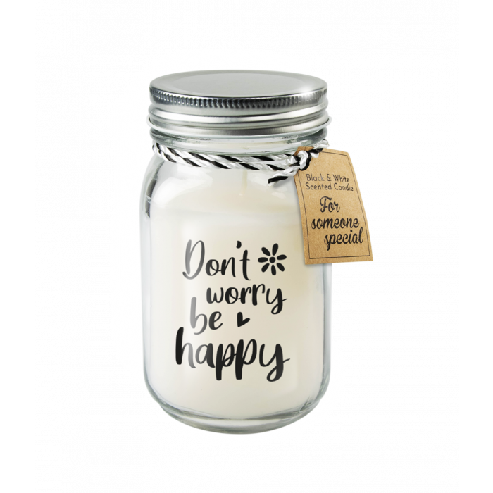 Black & White scented candles - Don't worry be happy