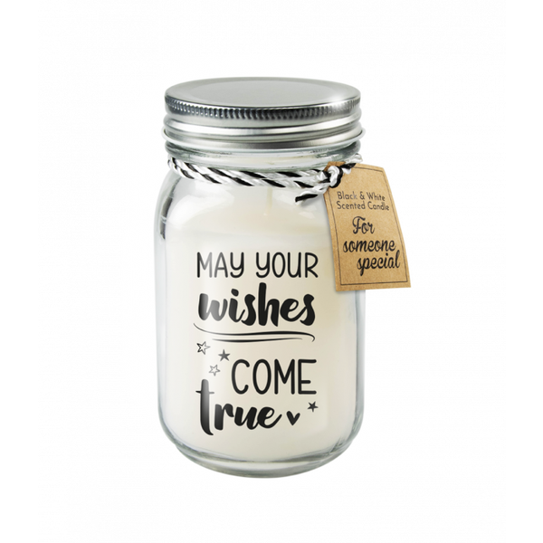 Black & White scented candles - May your wishes