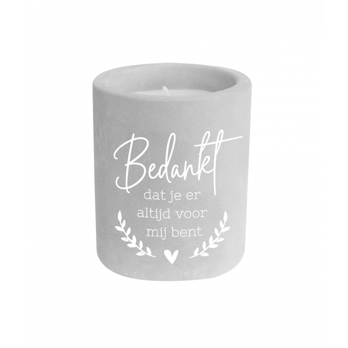 Cement candle - Bedankt