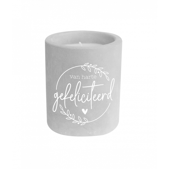 Cement candle - Gefeliciteerd