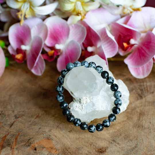 Edelsteen Armband Sneeuwvlok Obsidiaan
