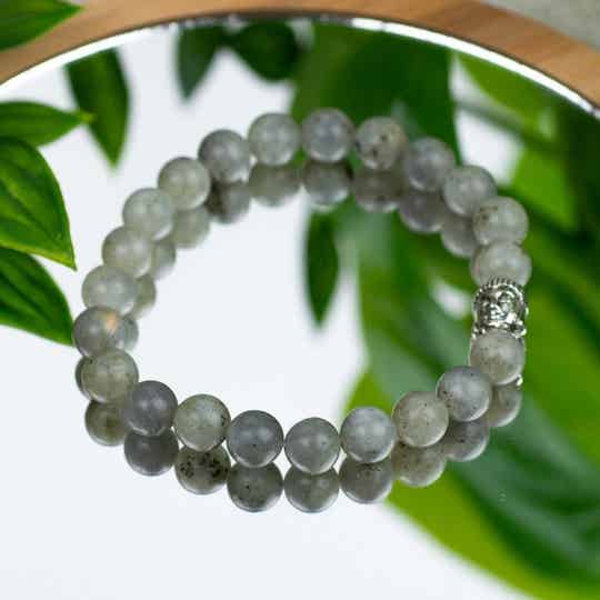 Edelsteen Armband Labradoriet met Boeddha
