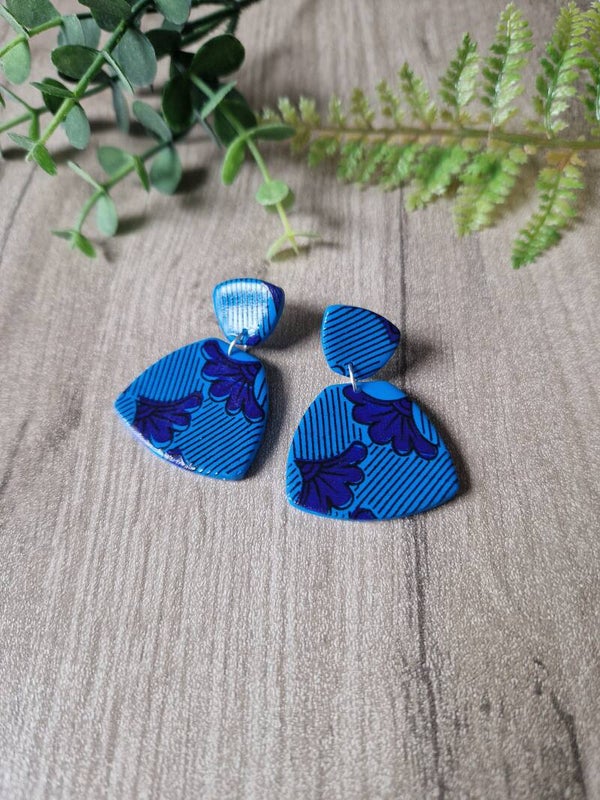 Boucles d'oreilles wax bleu,