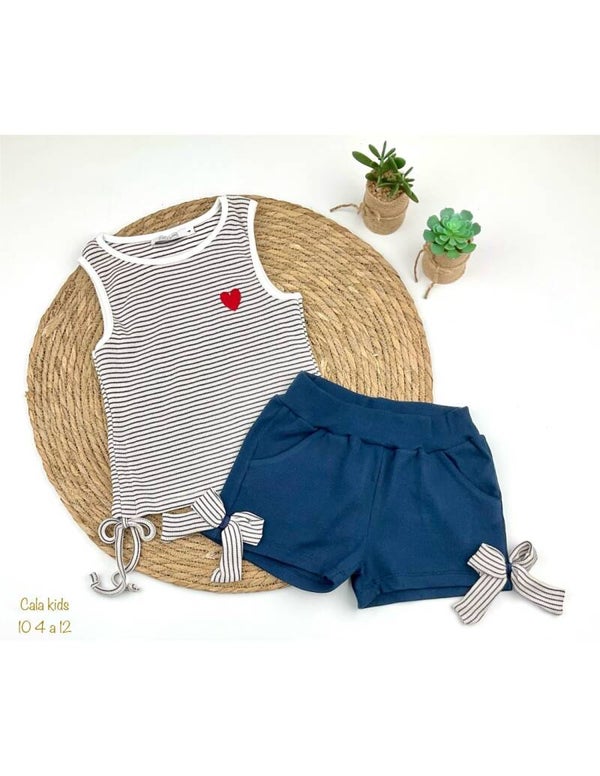 CONJUNTO RAYAS CALA KIDS AZUL