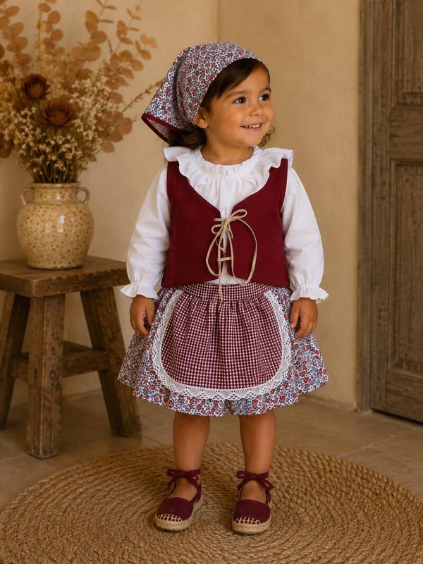 TRAJE PASTORCILLA BURDEOS