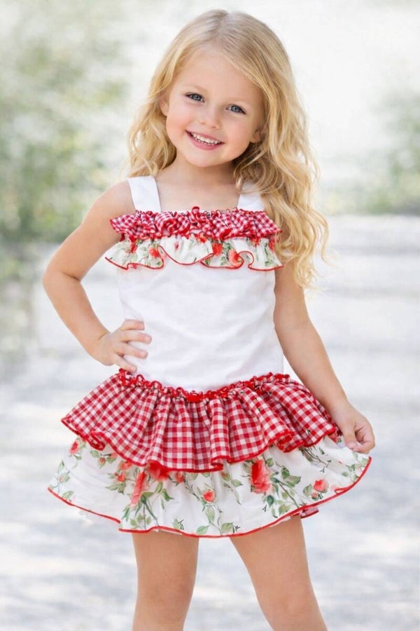 CONJUNTO ROSAL ROJO CON VICKY COSTURA