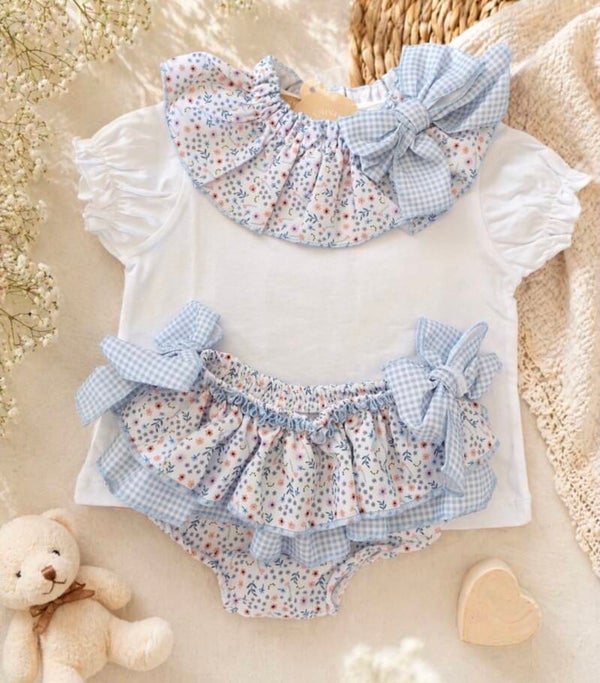 CONJUNTO AZUL FLORECITAS
