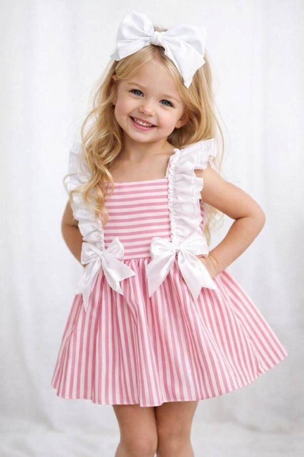 VESTIDO RAYAS FUCSIA Y BLANCO EXCLUSIVO