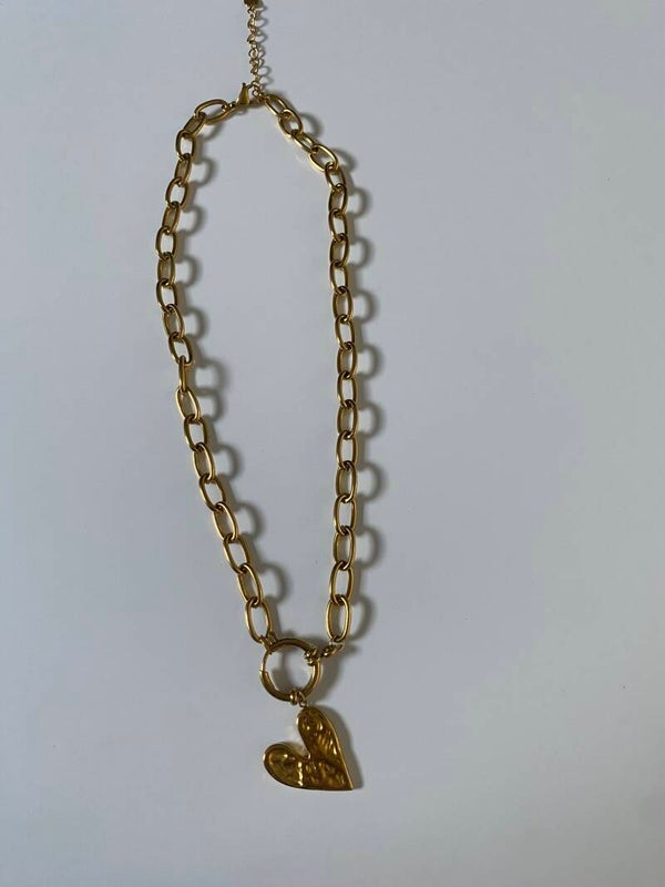 Dikke schakel ketting met hart ♥️