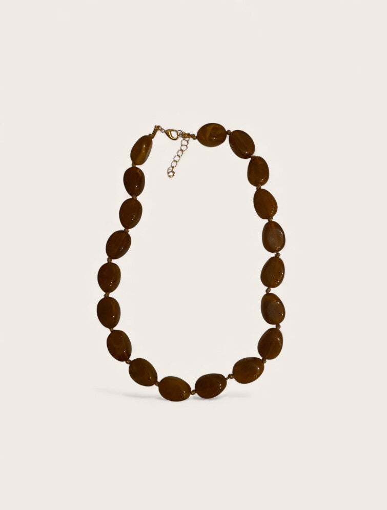 Ketting met bruine steentjes