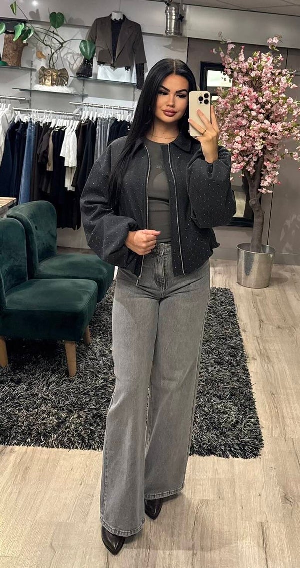 Sparkle Bomber dark grey