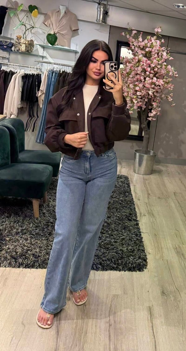 Suède blazer bruin