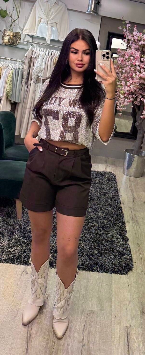 Pantalon short bruin