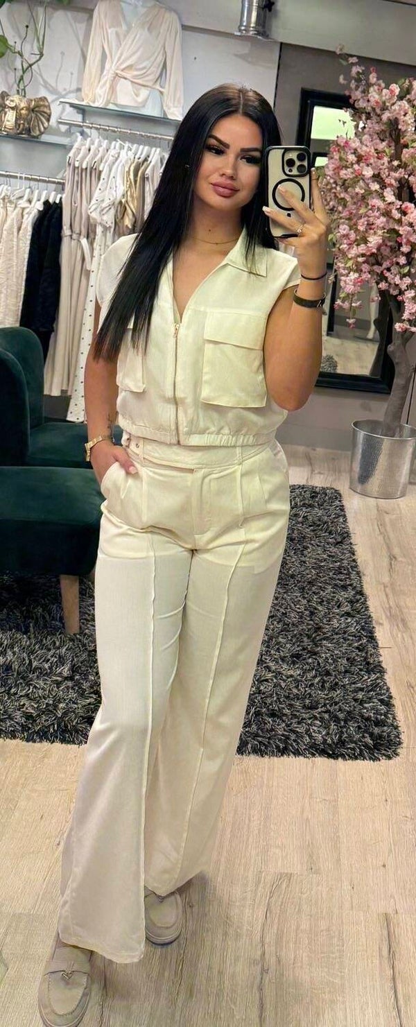 Linnen pantalon ivoor