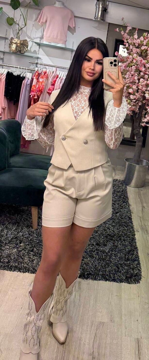 Pantalon short beige