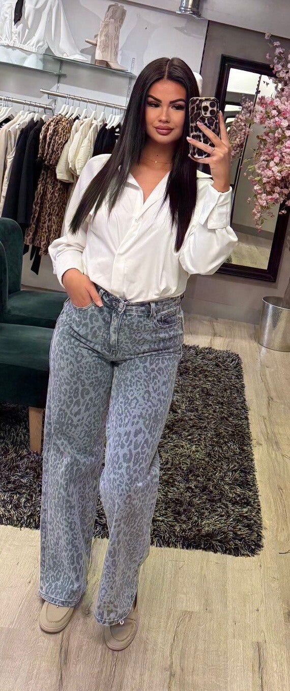 Jeans leopard denim