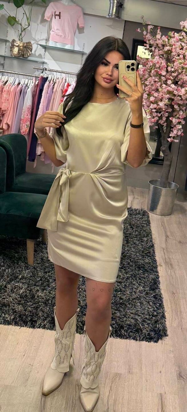 Satijn Dress beige
