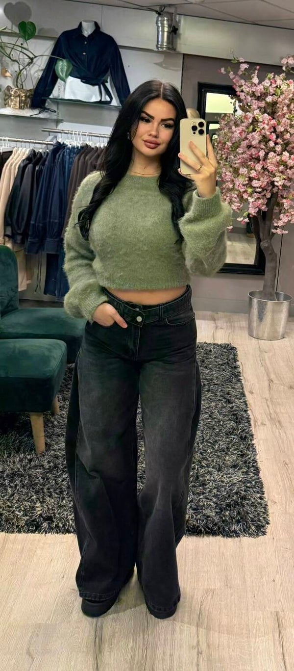 Fluffy top groen