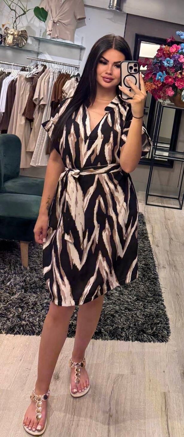 Print Dress bruin