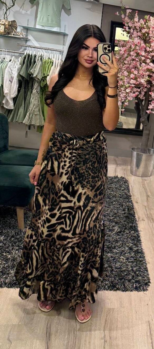 Lurex bruin gold