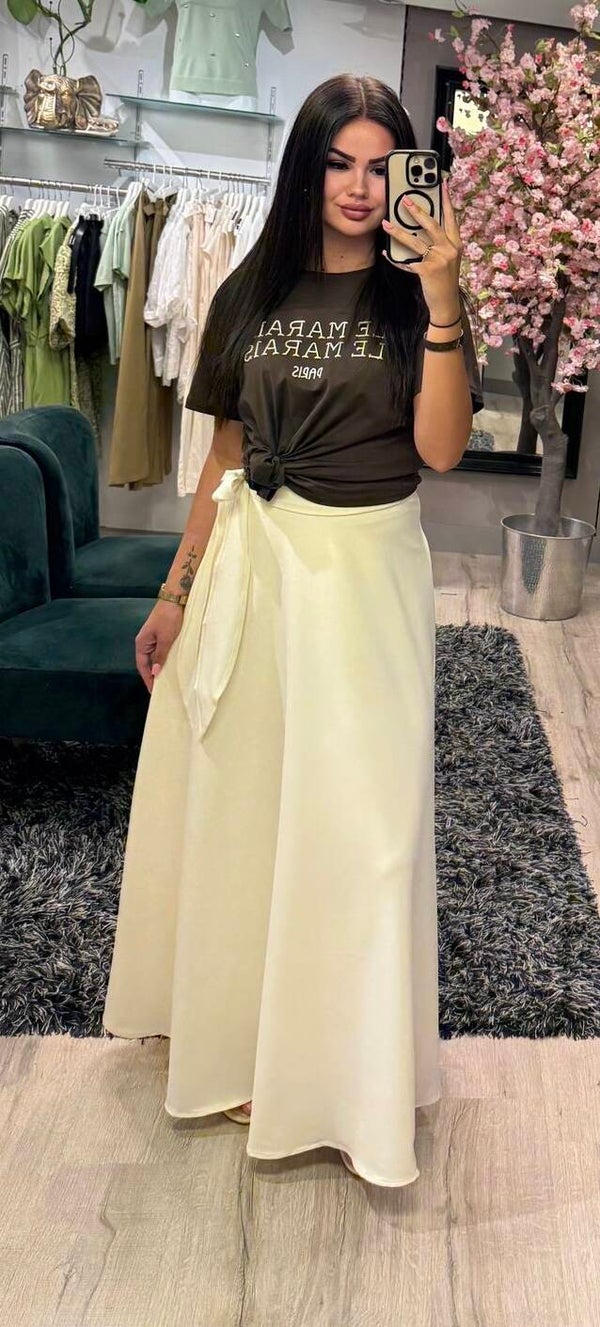 Maxi rok ecru