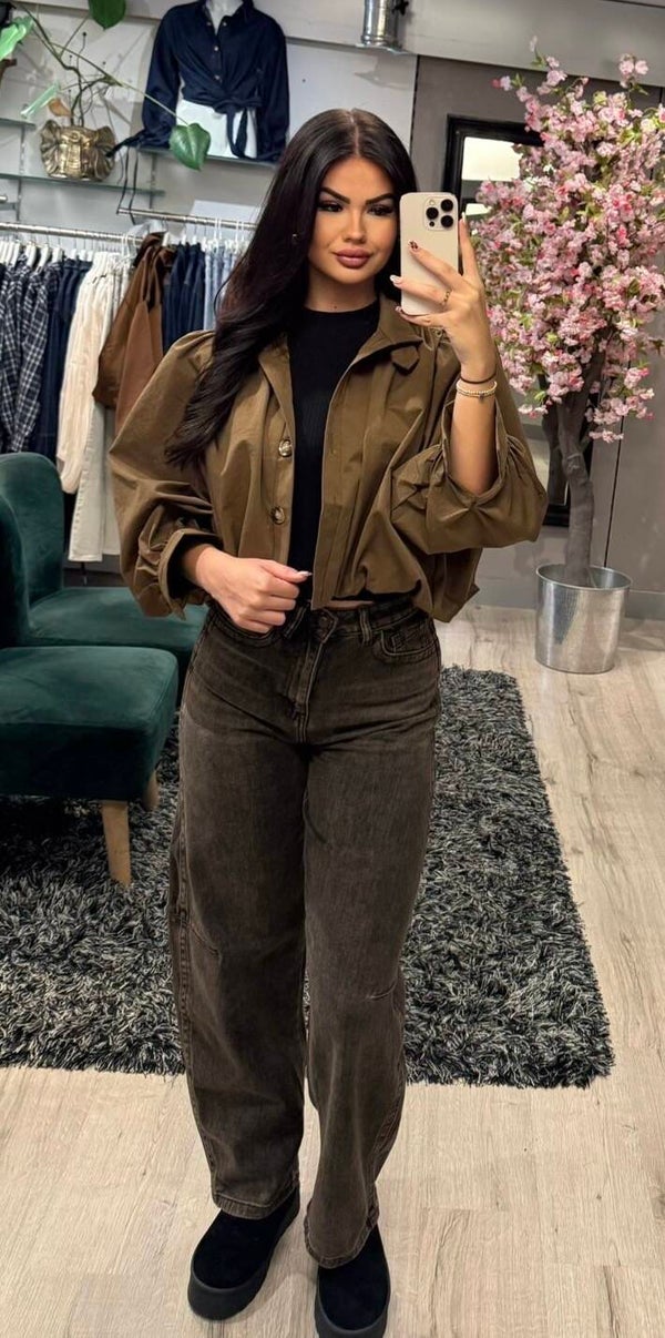 Blazer blouse bruin
