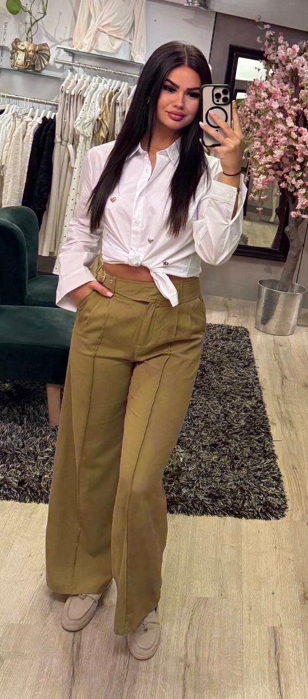 Linnen pantalon groen