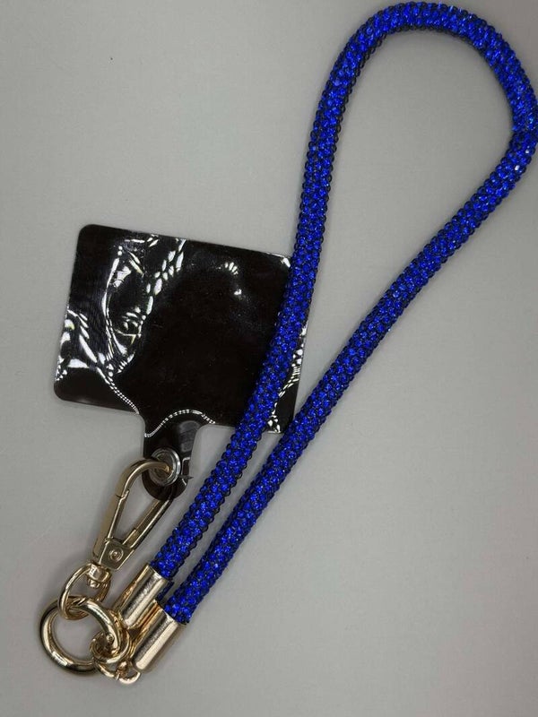 Strass Telefoonkoord Blauw