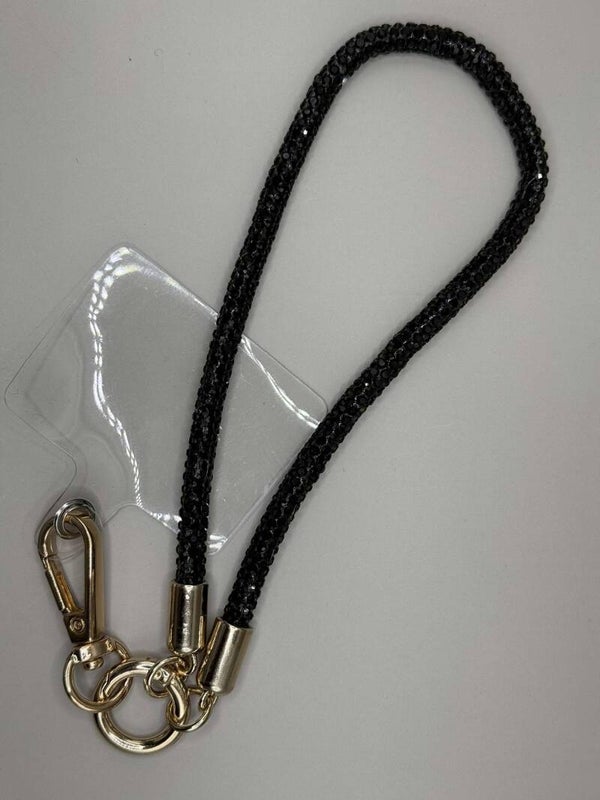 Strass Telefoonkoord Zwart